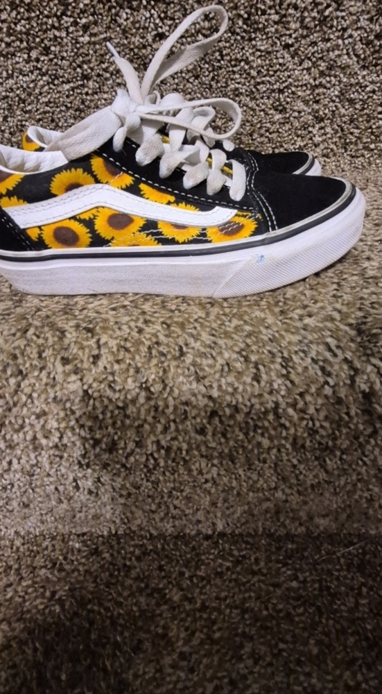 Vans Kids Black and Yellow Sunflower Sneakers